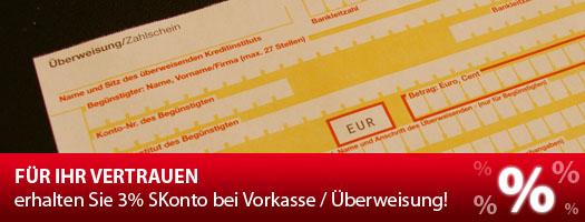 3% SKonto für Ihr Vertrauen!